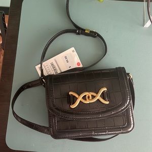 Faux Croc Crossbody Bag